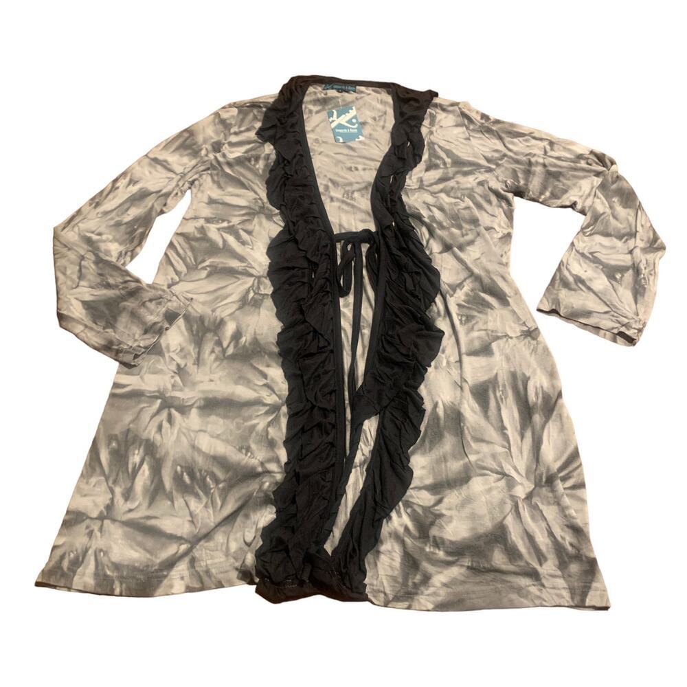 NWT Leopards & Roses Women’s Funky Ruffle Tie Dye Robe Loungewear Himalayas L/XL